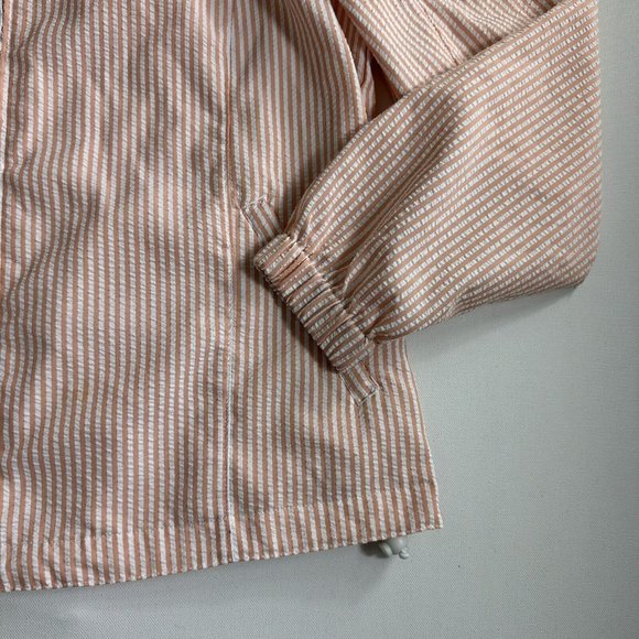 ORVIS Women's Size Medium White Striped Seersucker Zip-Up Lightweight Jacket - Picture 4 of 8